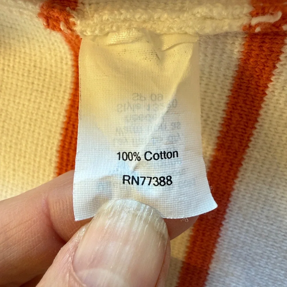 J. Crew Striped Big Button‎ Front Cardigan Women Small Red White